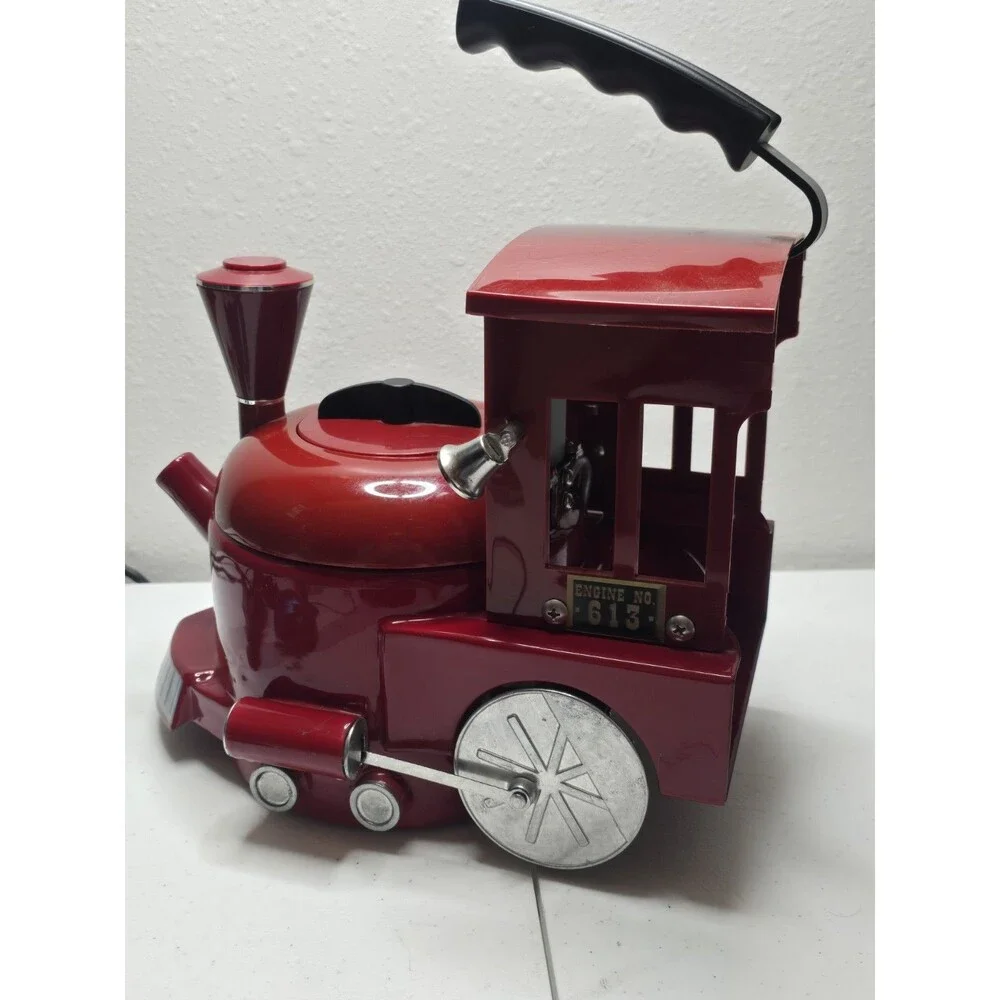 Kamenstein Tea Kettle Red Locomotive, Train Engine Tea Kettle Wheels Turn 12